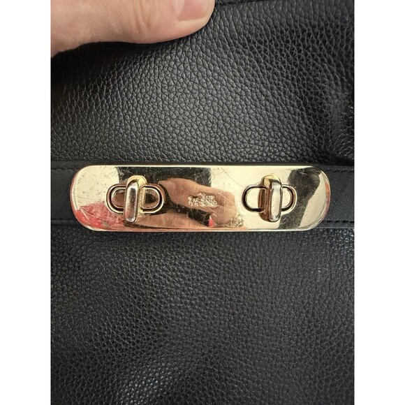 Coach Swagger Carryall Satchel Shoulder Bag Black Pebbled Leather Handbag - Picture 10 of 16